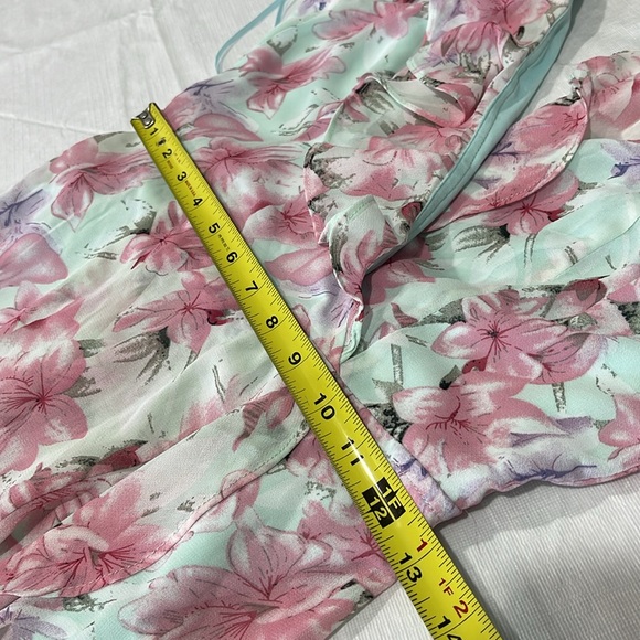 Fashion Nova Grow Matter What floral maxi dress size small mint pink NEW - Picture 16 of 16